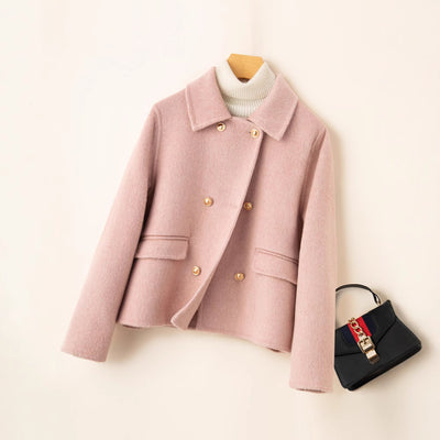 Abrigo de Lana Reversible para Mujer - Talla Pequeña Premium