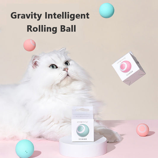 Pelota Inteligente Giratoria Automática para Gatos - Juguete Interactivo con Gravedad