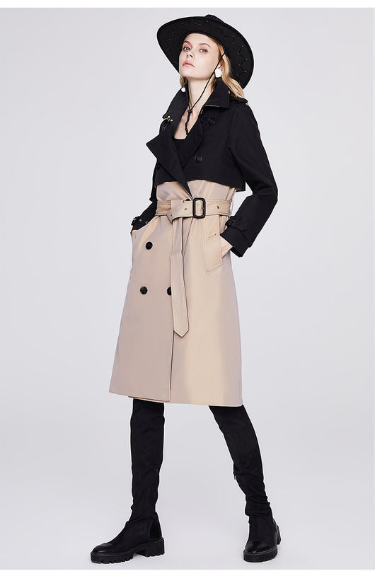 Abrigo Trench Urbano Doble Botonadura con Cordones para Mujer - Estilo Otoño - Image 7