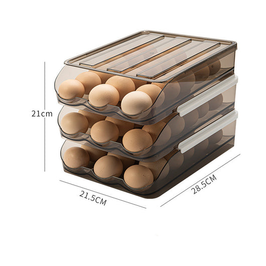 Organizador de Huevos Refrigerador con Ruedas y Tapa Transparente - Image 3