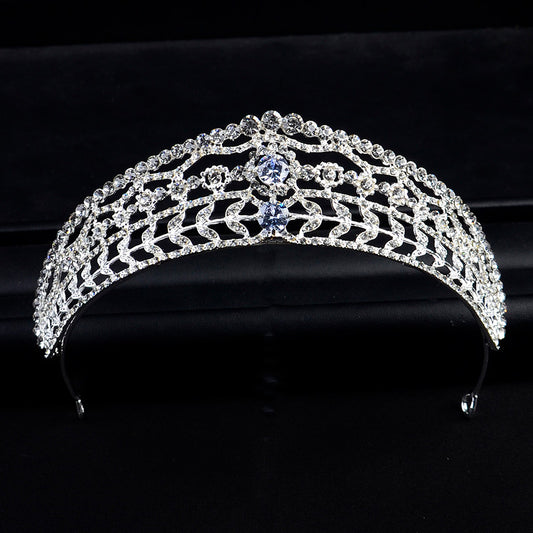 Tocado Nupcial Barroco Coreano con Diamantes para Boda