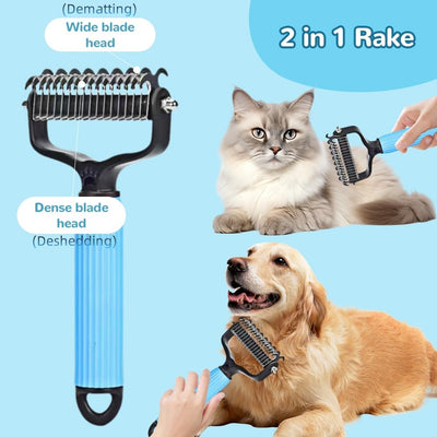 Peine Desmantador Profesional para Perros y Gatos - Rastrillo Deslanador de Doble Cara - Image 7