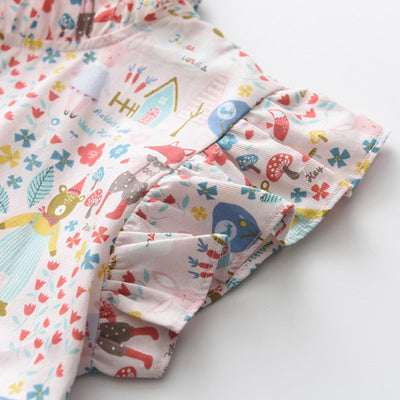 Vestido Infantil Estampado Patchwork Manga Corta - Image 16
