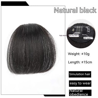 Juego de Peluca Invisible con Flequillo Recto Natural - Cabello Artificial Integrado - Image 7