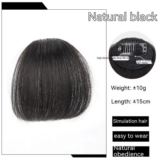 Juego de Peluca Invisible con Flequillo Recto Natural - Cabello Artificial Integrado - Image 7