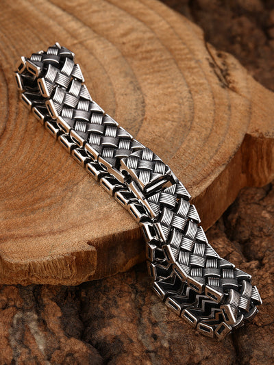 Pulsera de Plata 925 con Diseño Tejido de Líneas Cruzadas - Image 9