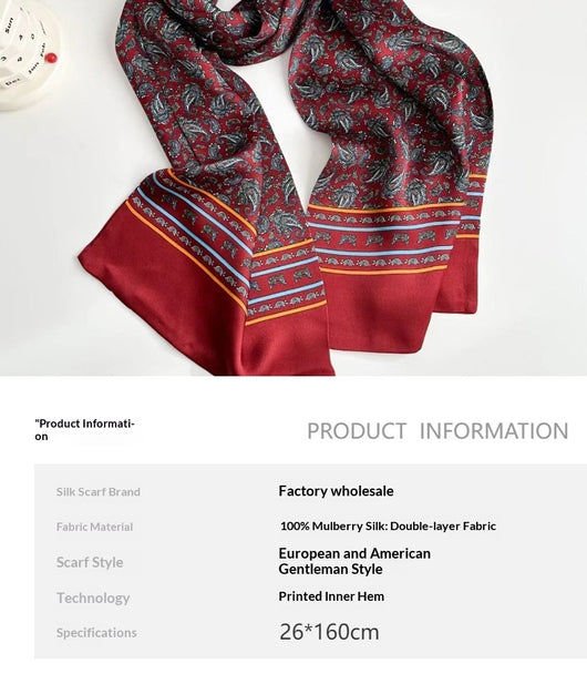 Pañuelo de Seda Reversible para Hombre con Estampado Doble Cara - Image 10