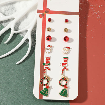 Aretes Navideños Set Renos Cartoon Fashion - Image 2
