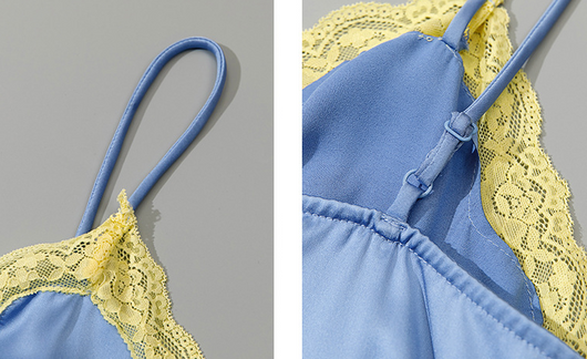 Vestido Deslizante con Patchwork de Encaje - Image 13