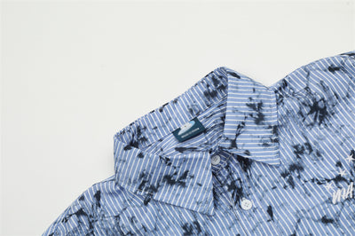 Camisa de Manga Corta Tie-Dye Tinta para Hombre - Image 7