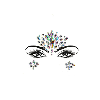 Adhesivos Faciales de Diamante de Resina Acrílica Verde con Cristales Brillantes - Image 11