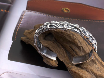 Pulsera de Plata Esterlina S925 Estilo Retro para Hombre con Acabado Envejecido - Image 7