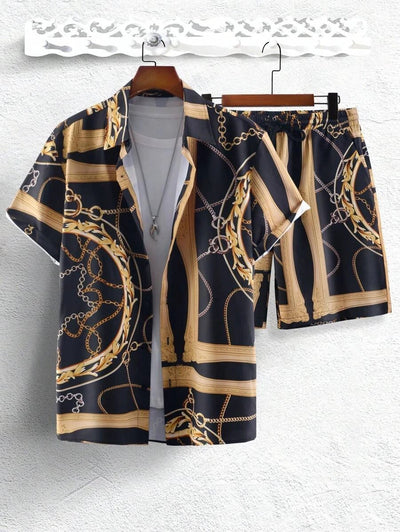Conjunto de Lujo Cadena Dorada con Impresión 3D Digital - Image 15