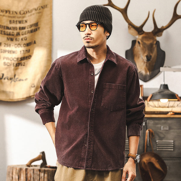 Chamarra Casual de Pana Retro para Hombre