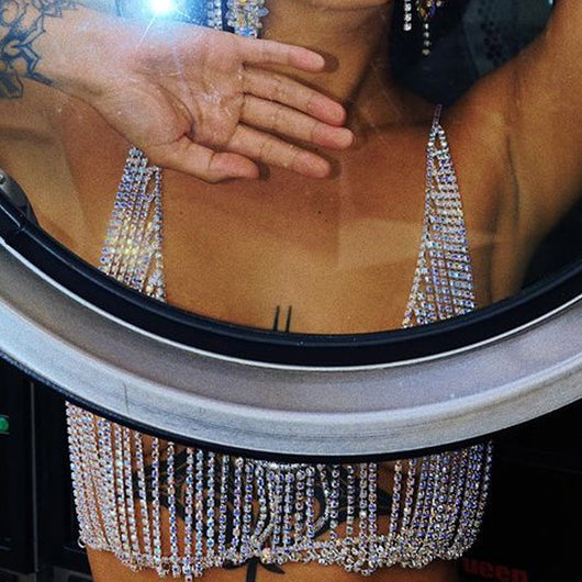 Top Bikini Lujo con Cadena de Cristales para Fiesta y Eventos - Image 4