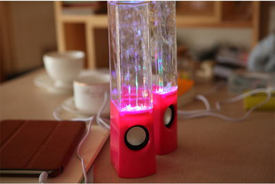 Parlante USB Mini Fuente Danzante con Luces LED para Computadora y Escritorio - Image 9