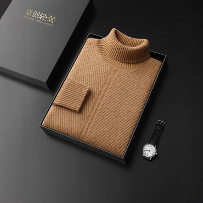 Suéter Térmico de Cachemira Talla Grande con Cuello Vuelto Reforzado - Image 4