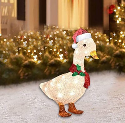 Pato Navideño con Iluminación LED para Jardín - Decoración Exterior