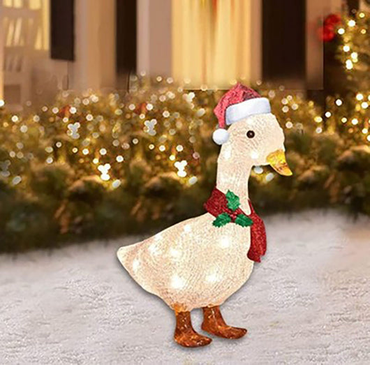 Pato Navideño con Iluminación LED para Jardín - Decoración Exterior