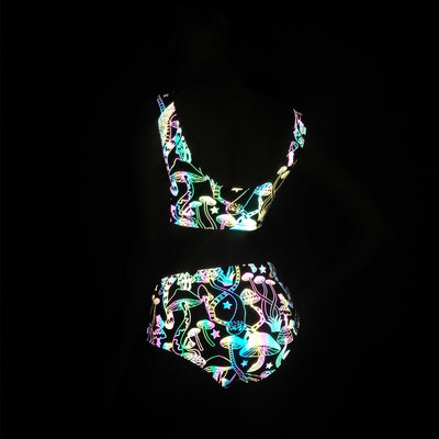 Bikini Estampado Hongos con Detalles Reflectantes Brillantes para Mujer - Image 13