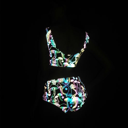 Bikini Estampado Hongos con Detalles Reflectantes Brillantes para Mujer - Image 13