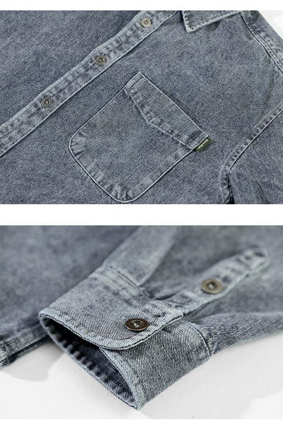 Camisa Denim Holgada con Hombros Caídos para Hombre - Image 12