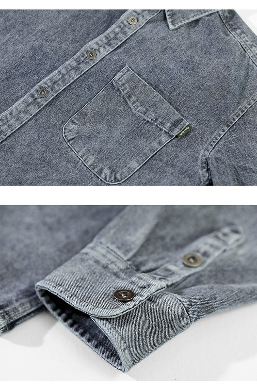 Camisa Denim Holgada con Hombros Caídos para Hombre - Image 12