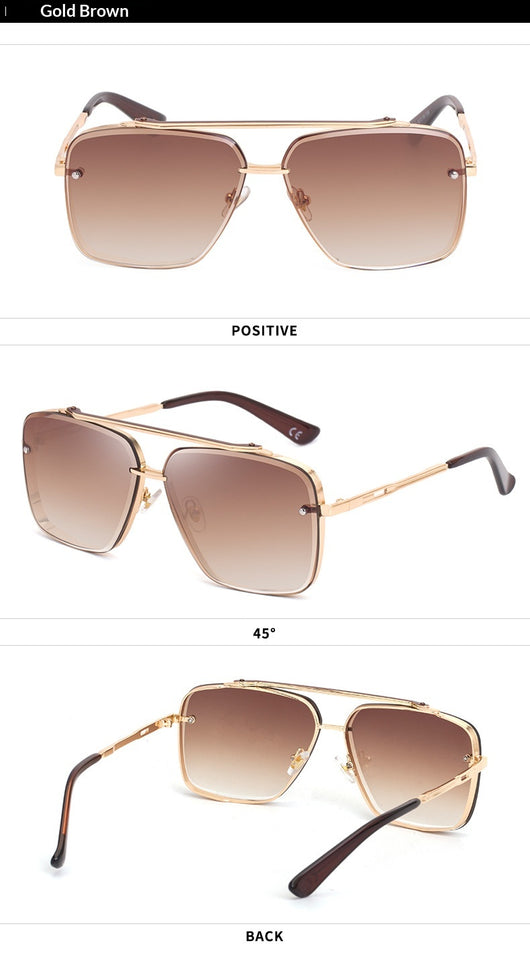 Gafas de Sol Retro Metal Cuadradas para Hombre - Estilo Vintage Trendy - Image 17