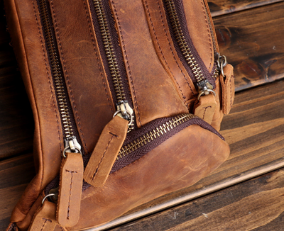 Bolsa Mensajera de Cuero Genuino Multicapa - Estilo Vintage - Image 12