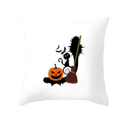 Funda de Cojín de Halloween con Letras Divertidas en Piel de Durazno para Hogar y Oficina - Image 32