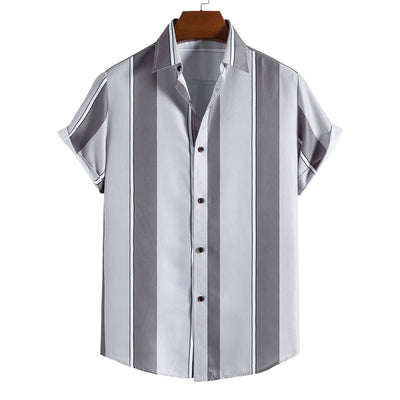 Camisa Casual de Rayas para Hombre - Manga Corta - Image 3