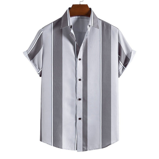 Camisa Casual de Rayas para Hombre - Manga Corta - Image 3