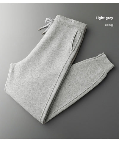 Pantalones Harem Casual de Lana Gruesa con Cintura Alta para Hombre - Image 9
