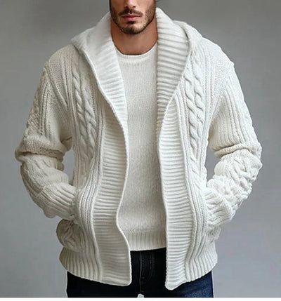 Cardigan Tejido Trenzado para Hombre - Estilo Europeo y Americano - Image 7
