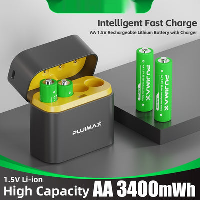 Cargador Inteligente de 8 Baterías AA con Puerto USB-C y Batería de Litio 3400mAh - Image 8
