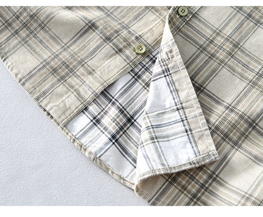 Camisa Casual de Cuadros en Pana de Algodón para Hombre - Image 16