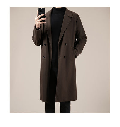 Abrigo de Lana Coreano Largo para Otoño e Invierno - Image 14