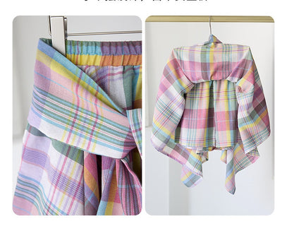 Culotte Cuadros con Encaje y Cordones Elásticos - Image 8