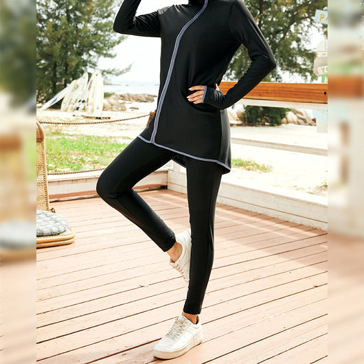 Traje de Baño Dos Piezas con Protección Solar y Cuello Alto - Image 7