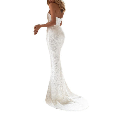 Vestido Elegante Ajustado con Lentejuelas Blancas para Mujer - Image 9
