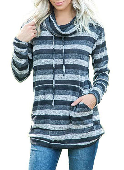 Sudadera Larga Multicolor a Rayas con Bolsillos para Mujer - Image 13