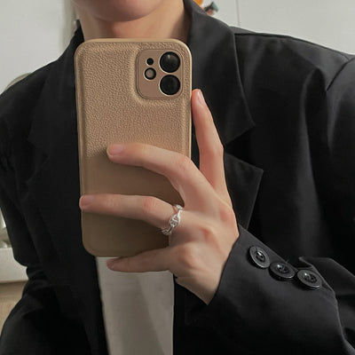 Funda de Celular con Textura de Cuero Premium en Color Sólido - Image 7