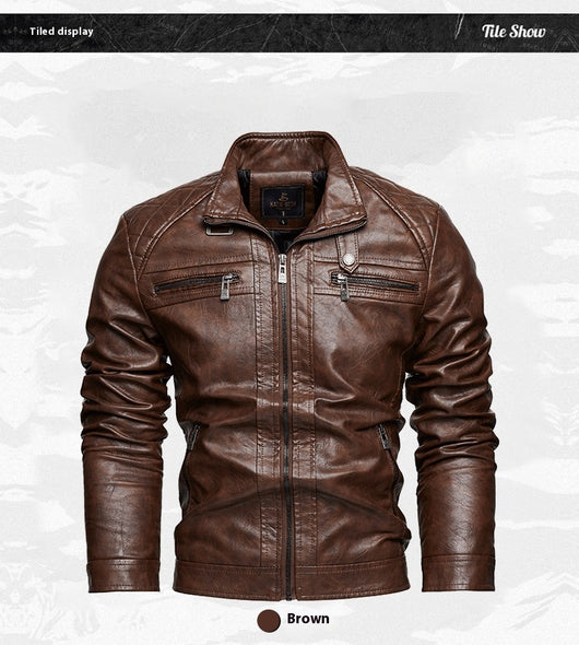 Chaqueta de Cuero PU Moderna con Bolsillos para Hombre - Image 24