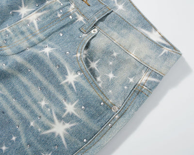 Jeans Sueltos Estampados XINGX con Efecto Apilado para Mujer - Image 5
