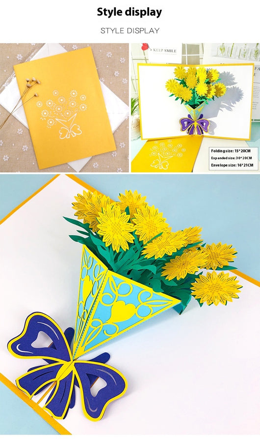 Tarjeta de Felicitación con Tallado de Rosas - Bendiciones de Cumpleaños - Image 19