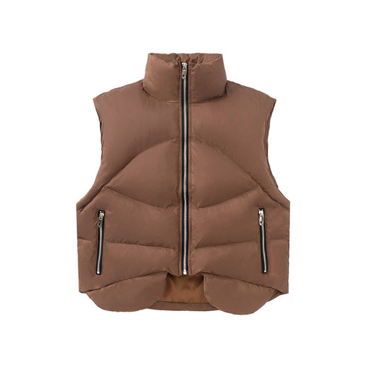 Chaleco de Algodón con Cuello de Pie para Hombre y Mujer - Diseño Minimalista