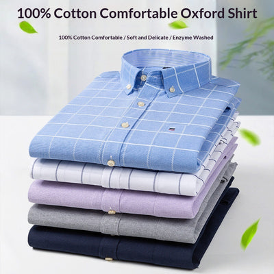 Camisa Cuadriculada Casual de Manga Larga para Hombre Talla Grande - Image 4