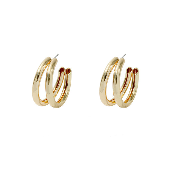 Aretes Dobles en Forma de C - Metal Elegante - Image 5