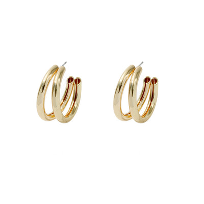 Aretes Dobles en Forma de C - Metal Elegante - Image 5