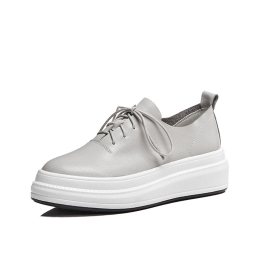 Zapatos Casuales Plataforma Mujer Amarillos Estilo Británico con Aumento de Altura - Image 8